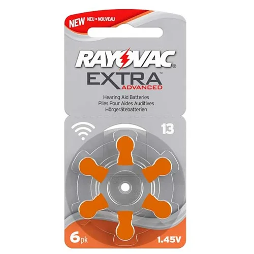 باتری سمعک ریوواک شماره ۱۳ بسته ۶ عددی ا Rayovac Size 13 Hearing Aid 6 in Pack Coin Cell Battery